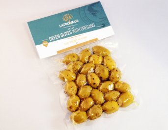 ОЛИВКИ ХАЛКИДИКИ ЗЕЛЕНЫЕ С КОСТОЧКОЙ С ОРЕГАНО LATROBALIS, вакуум 200 гр ОЛИВКИ ХАЛКИДИКИ ЗЕЛЕНЫЕ С КОСТОЧКОЙ С ОРЕГАНО LATROBALIS, вакуум 200 гр
